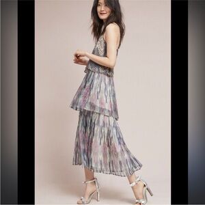Meadow Rue by Anthropologie Multicolor Tiered Maxi Dress